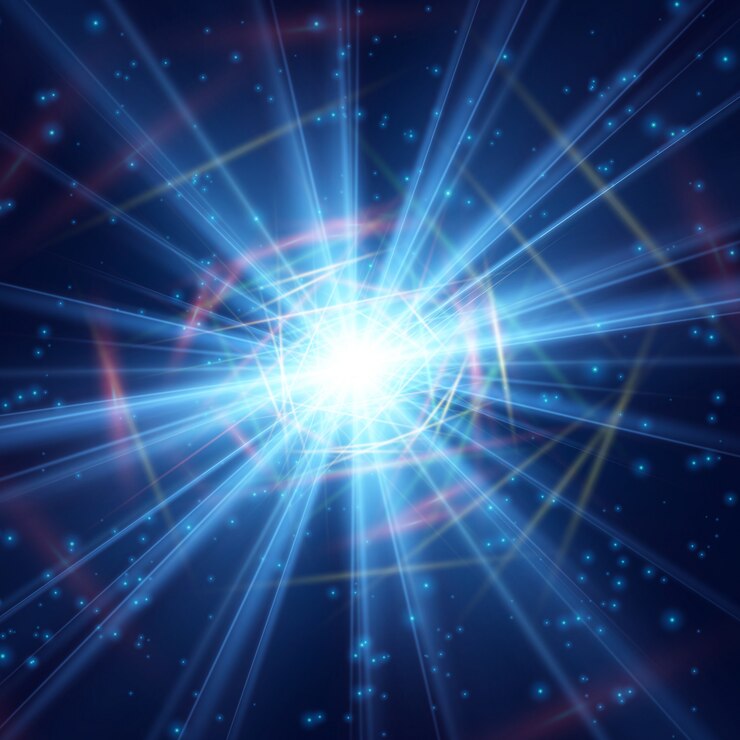 Vettore luce radiante cosmica lucida