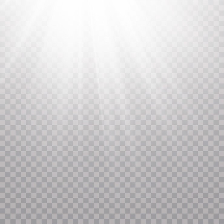 luce solare trasparente Scena di vettore illuminata da riflettori. Effetto luce su sfondo trasparente