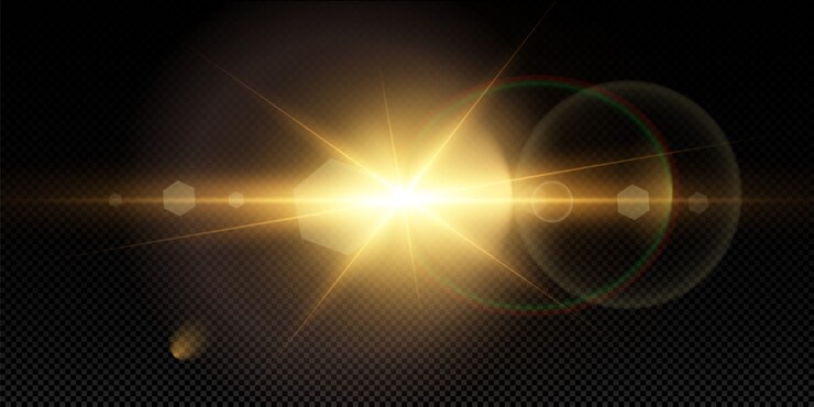 luce solare trasparente speciale lente bagliore effetto luce.