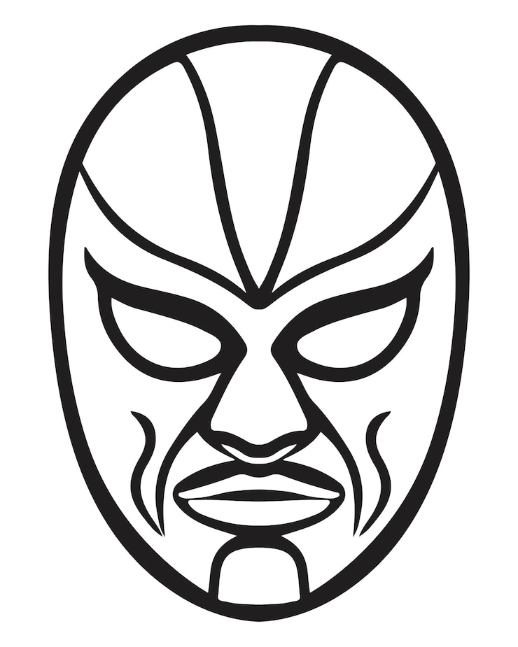 Vettore lucha libre mexican wrestler mask contorno logo icona modello vettoriale dell'emblema