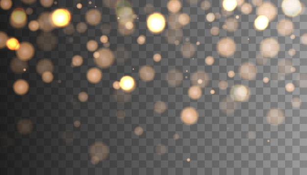 Luci bokeh color oro Particelle glitter isolate