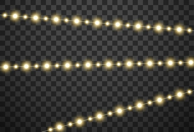 Luci di Natale isolati su sfondo trasparente