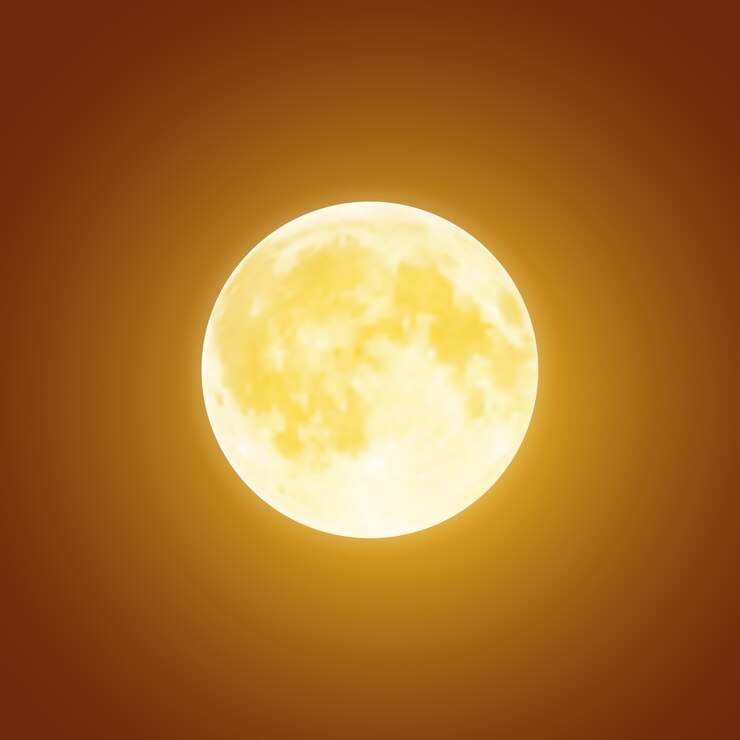 luna piena insanguinata su sfondo marrone scuro del cielo notturno. Modello di vacanza di Halloween