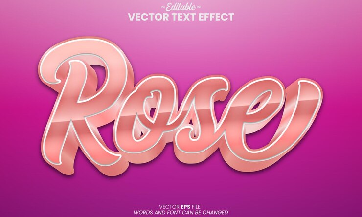 Vettore lusso colore oro rosa effetti di testo rosa