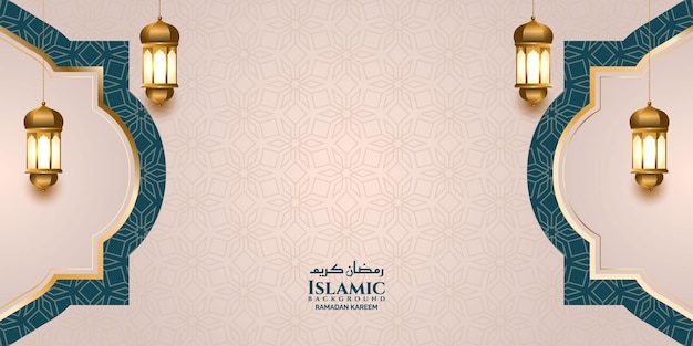 lusso dorato ramadan islamico o ramadhan ramazan kareem sfondo con ornamento lanterna