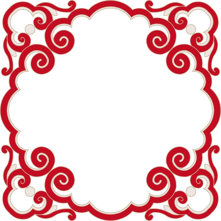 Vettore lusso festivo cultura tradizionale orientale cinese premium decorazione classica linea rossa arte