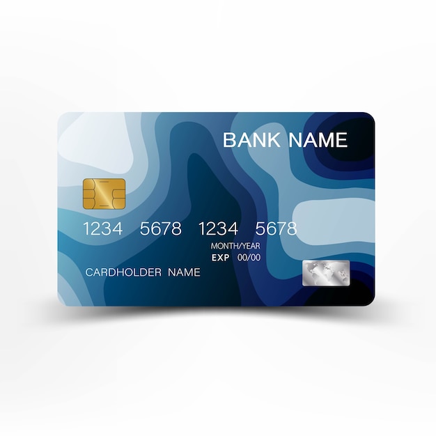 Lussuosa carta di credito blu.