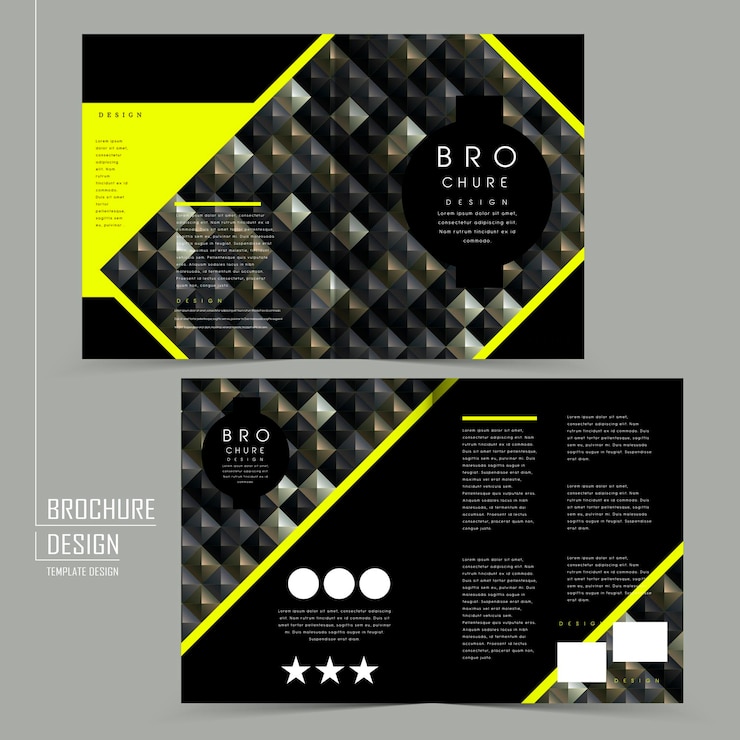 Vettore lussuoso design del modello di brochure piegato a metà