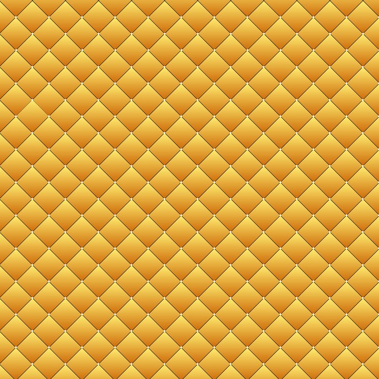 Vettore luxurious golden quilted pattern con accenti di diamanti elegante consistenza di sfondo 3d