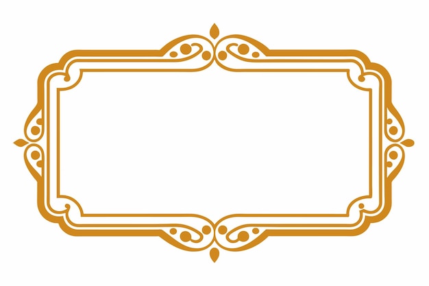 Luxurious Ornamental Gold Frame Border Illustration Background Elemento di progettazione vettoriale Sfondio