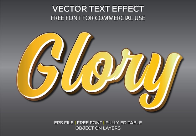 Luxury Glory 3d effetto testo modificabile vettoriale