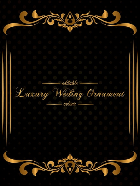 Luxury Gold Floral Frame Contour Decoration (Decorazione di contorno di fiori d'oro di lusso)
