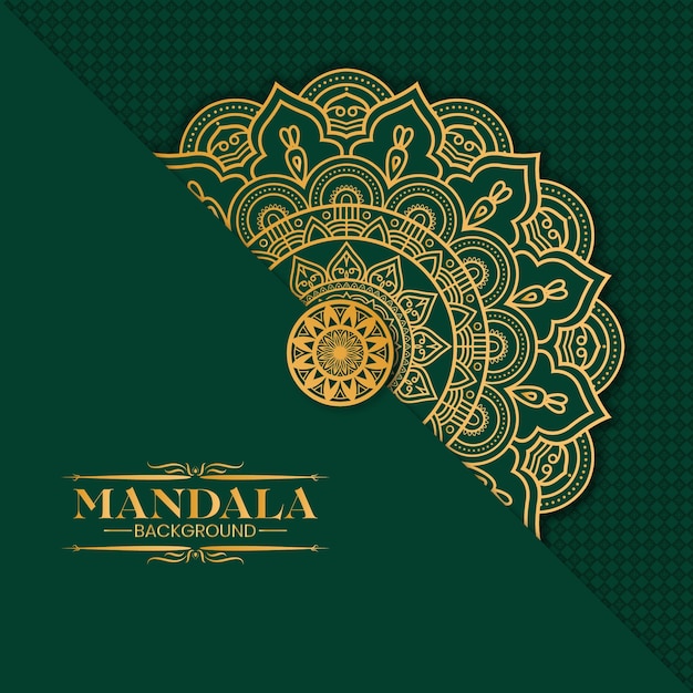 Luxury Gold Mandala isolato su verde