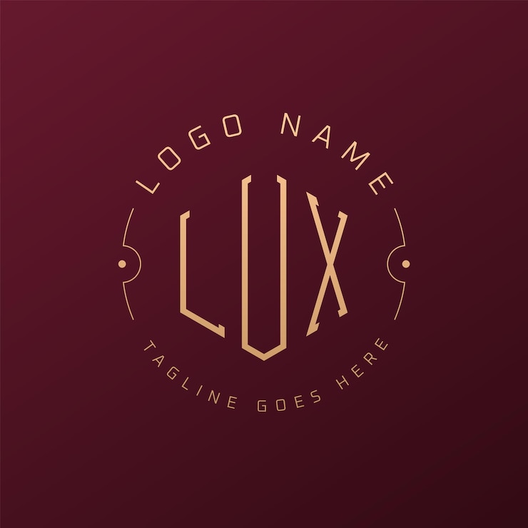 Vettore luxury lux logo design elegante lettera lux monogramma logo minimalista poligono lux logomodello