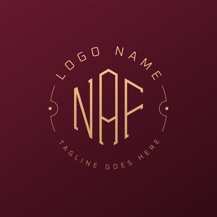 Vettore luxury naf logo design elegante lettera naf monogramma logo minimalista poligono naf modello di progettazione del logo