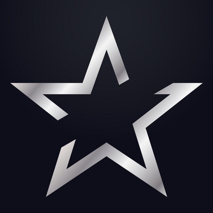 Luxury Silver Star logo Symbol Vector design template, Elegant Style Star logo design