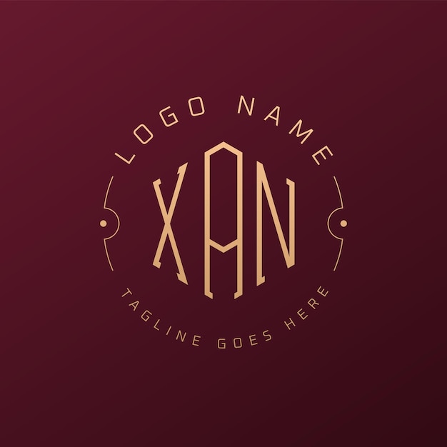 Luxury XAN Logo Design Elegante Lettera XAN Monogramma Logo Minimalista Poligono XAN Modello di progettazione del logo