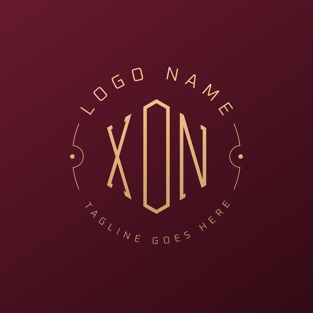 Luxury XON Logo Design Elegante Lettera XON Monogramma Logo Minimalista Poligono XON Logomodello di progettazione