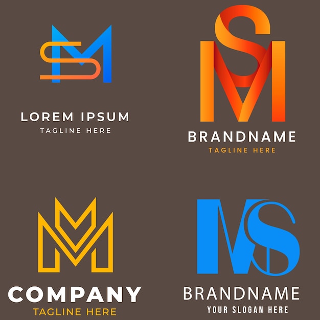 m lettera dell'alfabeto iniziale progettazione a gradiente colorato marca aziendale aziendale abstract logo de