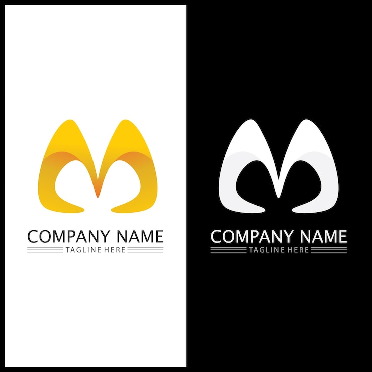 Vettore m lettera logo template