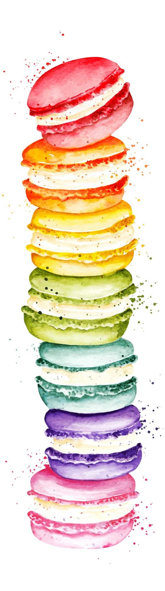 Vettore macarons dell'acquerello