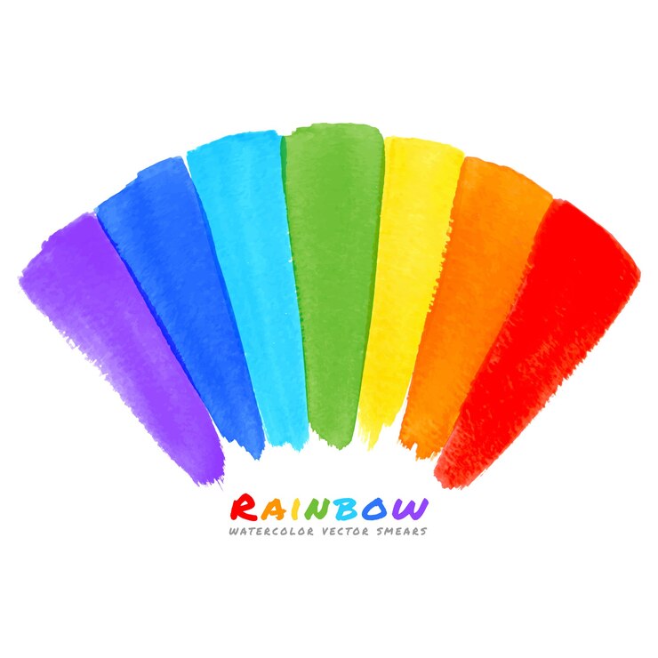 Macchie di pennello Acquerelli arcobaleno, illustrazione
