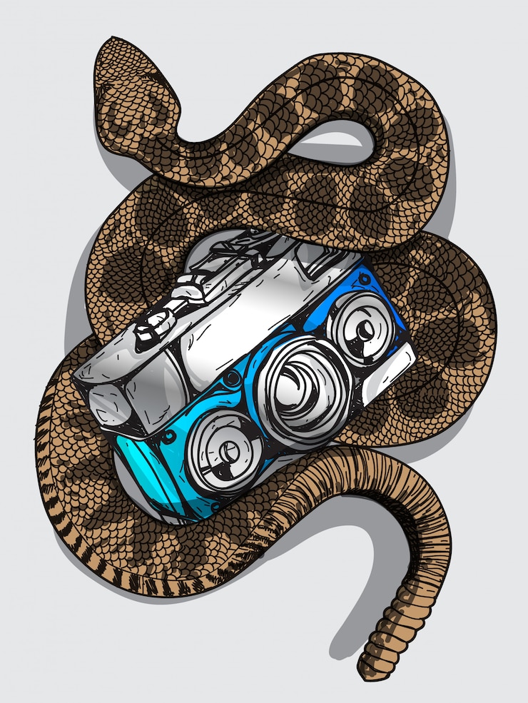Vettore macchina fotografica del serpente