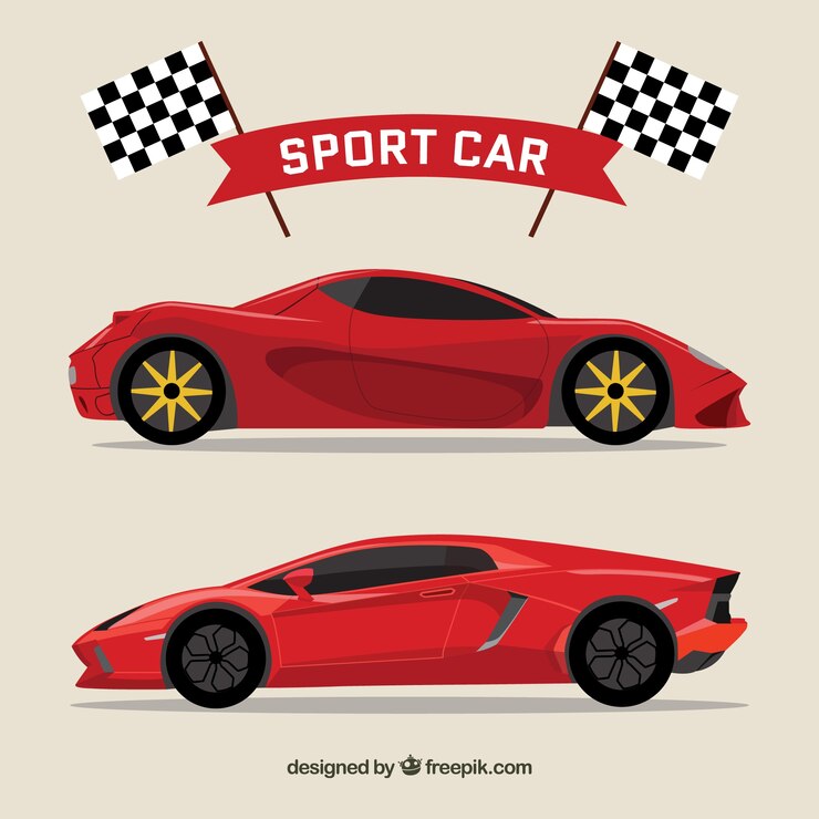 Vettore macchine sportive rosse