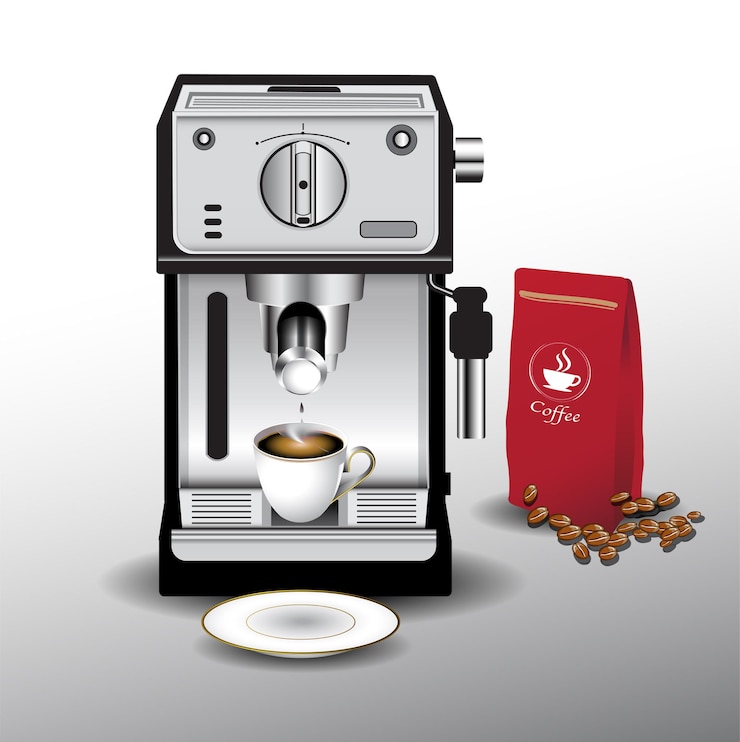 Vettore macchinetta da caffè