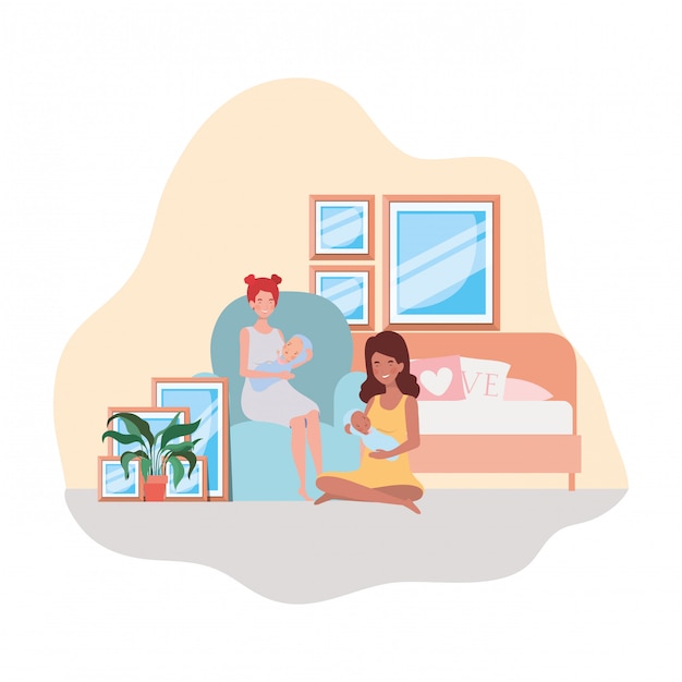 Madri isolate con bambini
