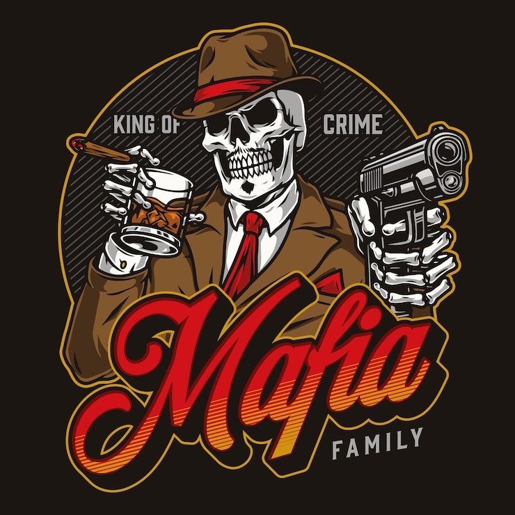 Vettore mafia colorato design vintage
