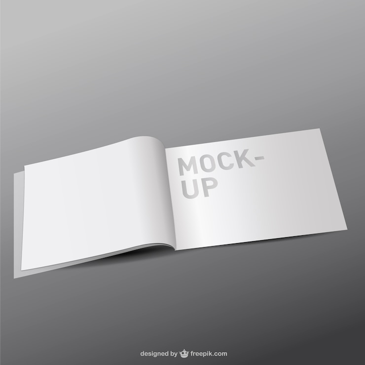 Vettore magazine pagine bianche mock-up