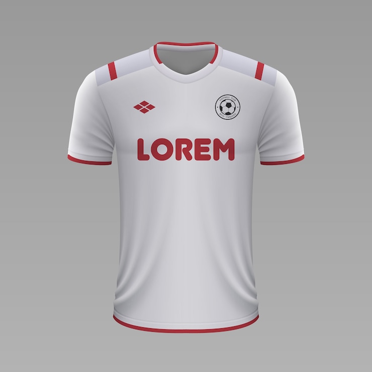 Vettore maglia da calcio realistica colonia, modello di maglia per kit da calcio