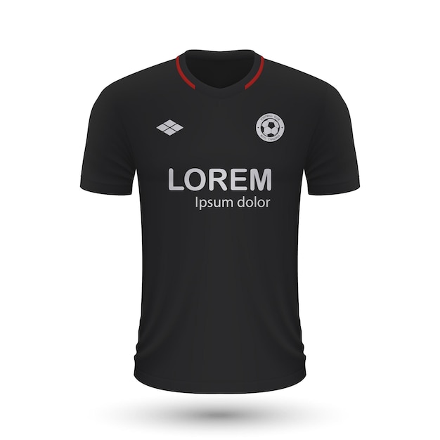 Maglia da calcio realistica Eintracht Francoforte 2022, modello di maglia