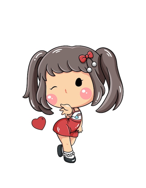 Maglietta bianca illustrata di Cute Girl 1