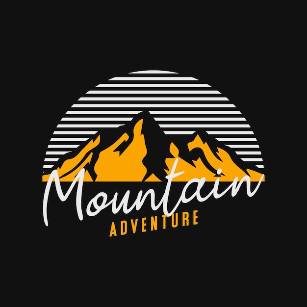 Maglietta da trekking con vettore di montagna