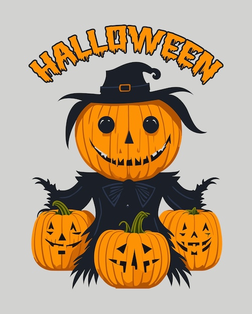 Maglietta di Halloween Design T-shirt di Halloween illustrazione artistica di Halloween