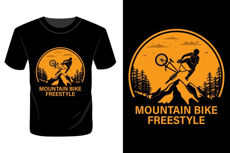 Maglietta freestyle mountain bike design vintage retrò