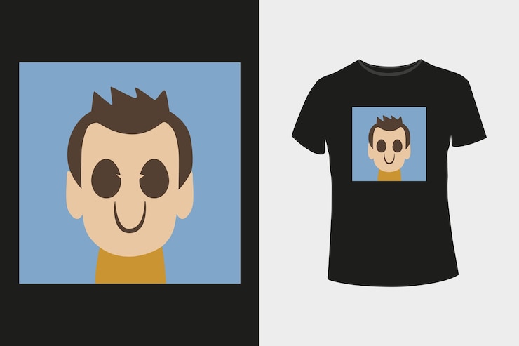 Vettore magliette con personaggi minimalisti