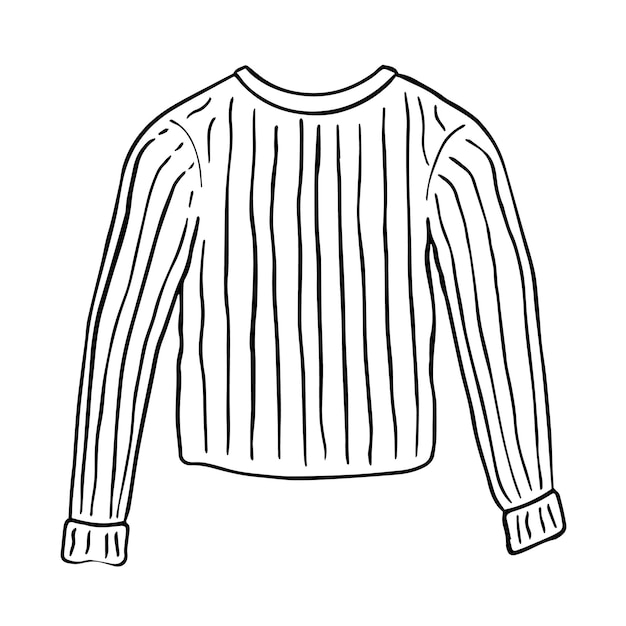 Maglione lavorato a maglia invernale doodle lineare