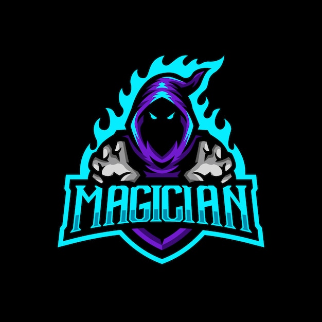 Mago mascotte logo esport gioco