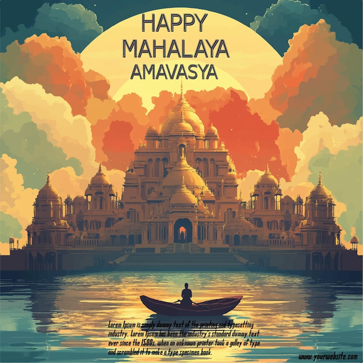 Vettore mahalaya amavasya illustrazione artistica design semplice