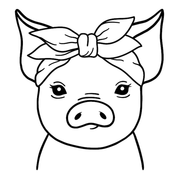 Maialino con bandana Animali da fattoria Ottimo per poster, magliette, cartoline