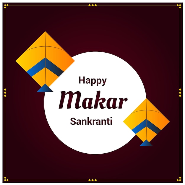 Makar Sankranti Uttarayana Maghi Indian Festival Celebration Vector Design Aquiloni colorati
