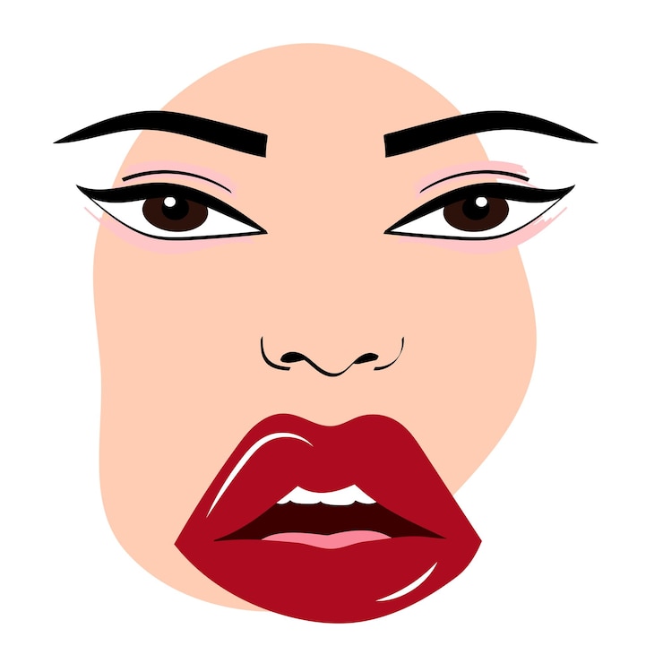 Vettore make-up per il viso femminile
