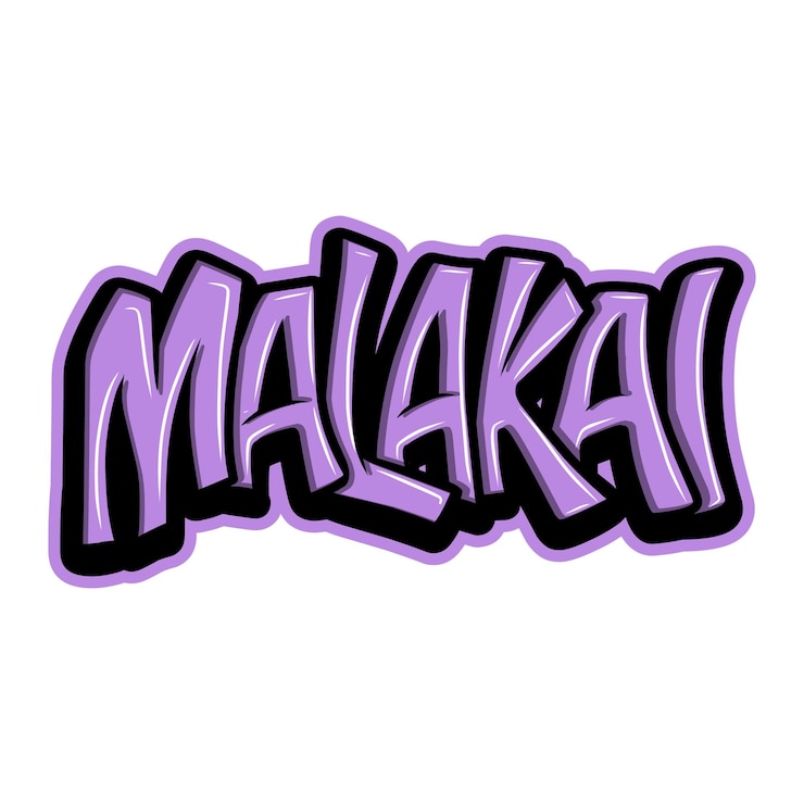 Vettore malakai graffiti lettere tipografia arte illustrazione