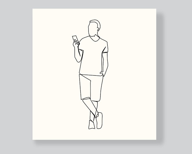 man line art o illustrazione continua di una linea