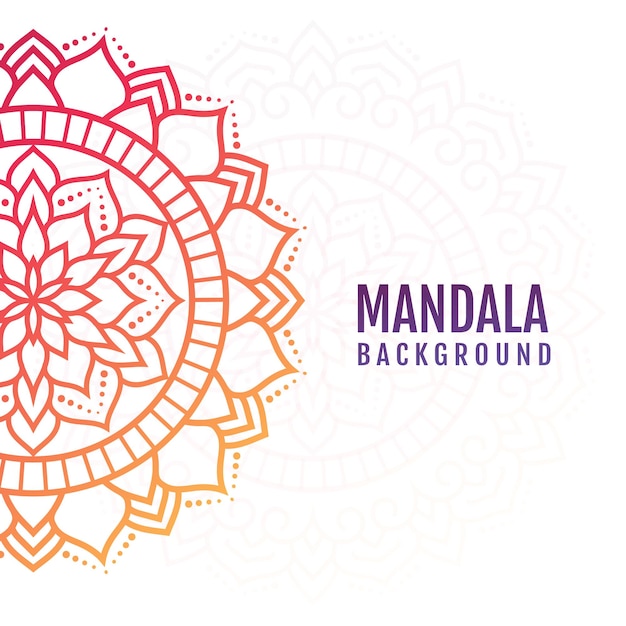 Mandala art Sfondo con sfumatura colorata
