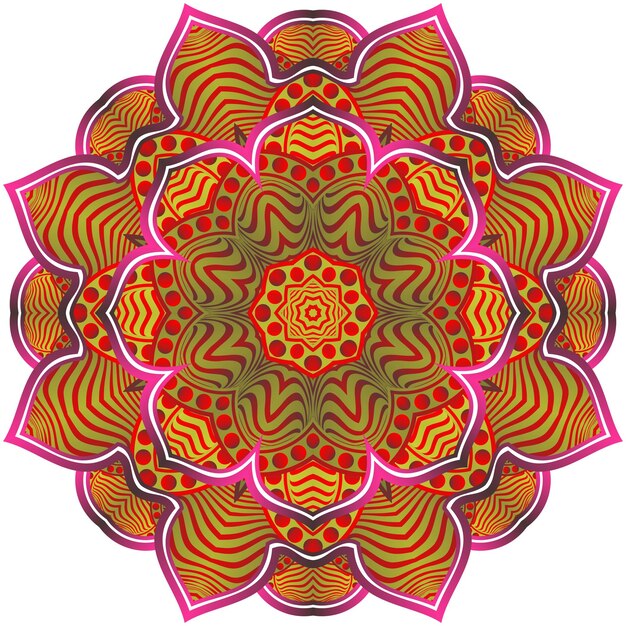 Mandala astratta testurizzata in rosso combinato con oro