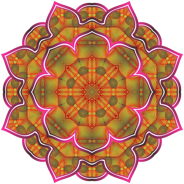 Mandala astratta testurizzata in rosso combinato con oro